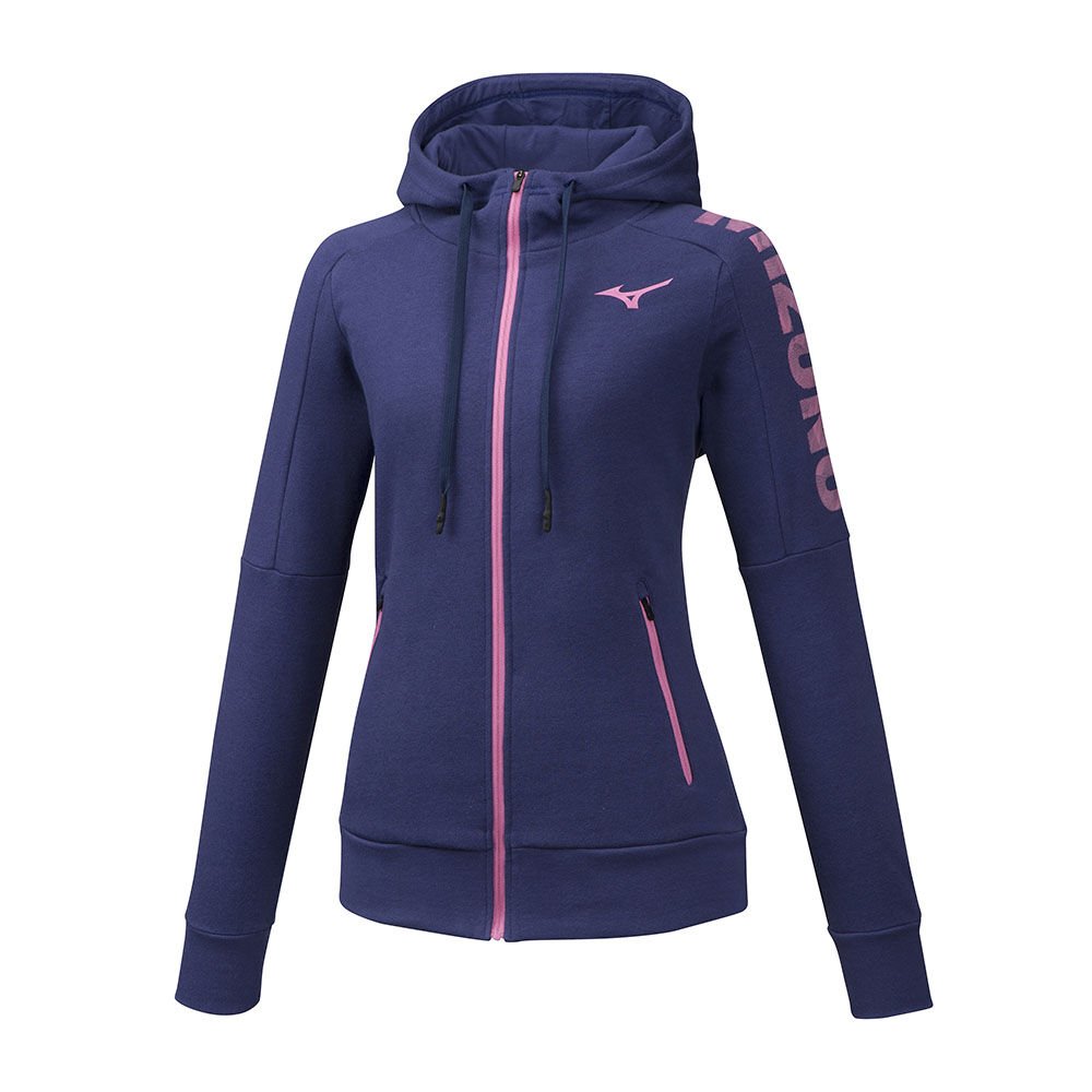 Womens Mizuno Heritage Zip Hoodie Navy Philippines (PSHJDY780)